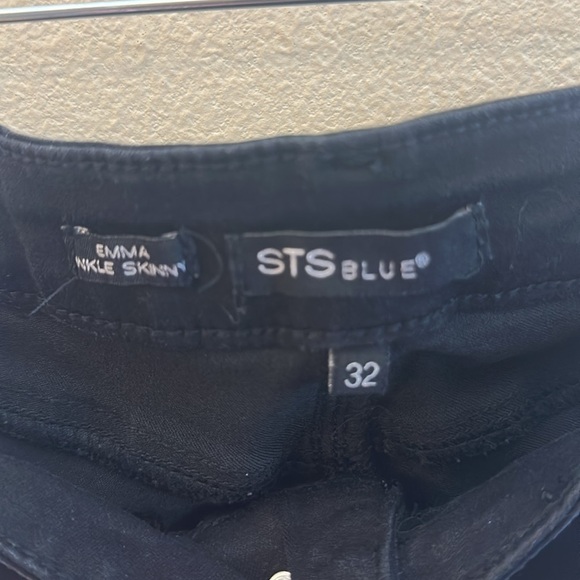 STS Blue Emma Ankle Skinny Cropped Jean Size 32 Black Mid Rise Stretch - Picture 9 of 14